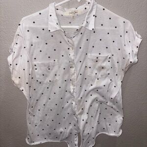 Eden & Olivia White Shirt with Black Dots